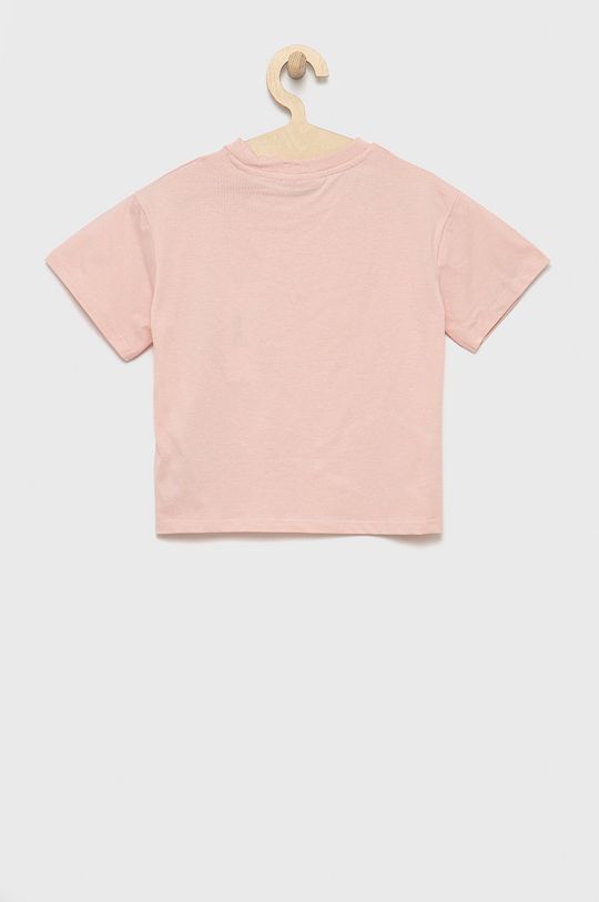 Παιδικό βαμβακερό μπλουζάκι Guess βρώμικο ροζ