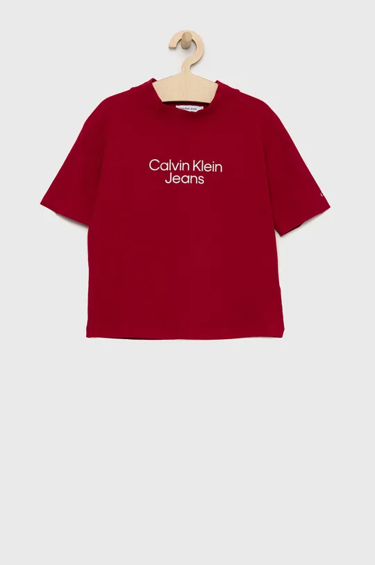 μωβ Παιδικό μπλουζάκι Calvin Klein Jeans Για κορίτσια