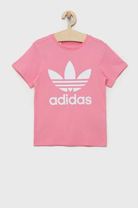 starorůžová Dětské bavlněné tričko adidas Originals Dívčí
