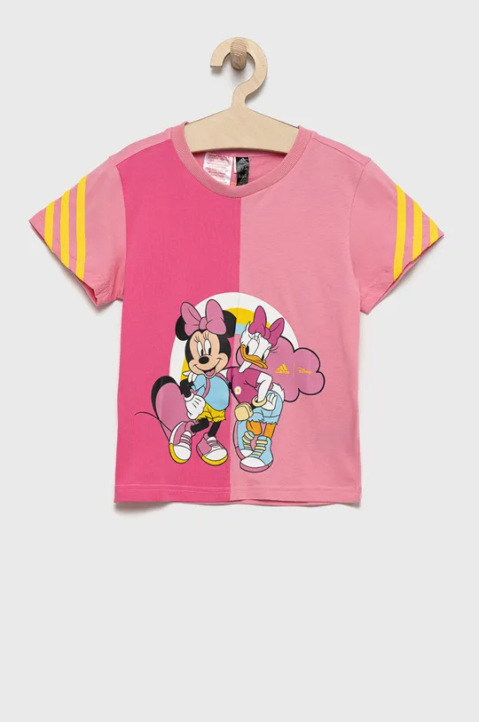 рожевий Дитяча бавовняна футболка adidas Performance Для дівчаток