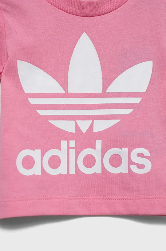 Детская хлопковая футболка adidas Originals розовый