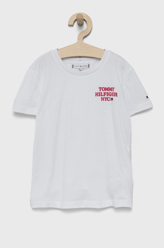 biały Tommy Hilfiger t-shirt dziecięcy Dziewczęcy