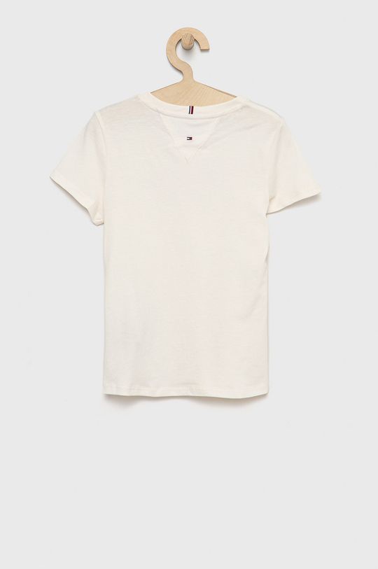 Tommy Hilfiger t-shirt bawełniany dziecięcy kremowy