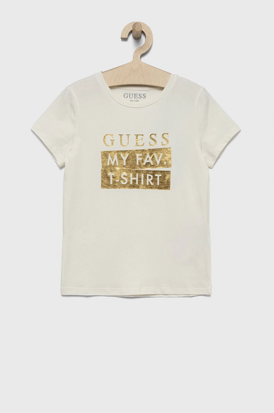 biały Guess t-shirt dziecięcy Dziewczęcy