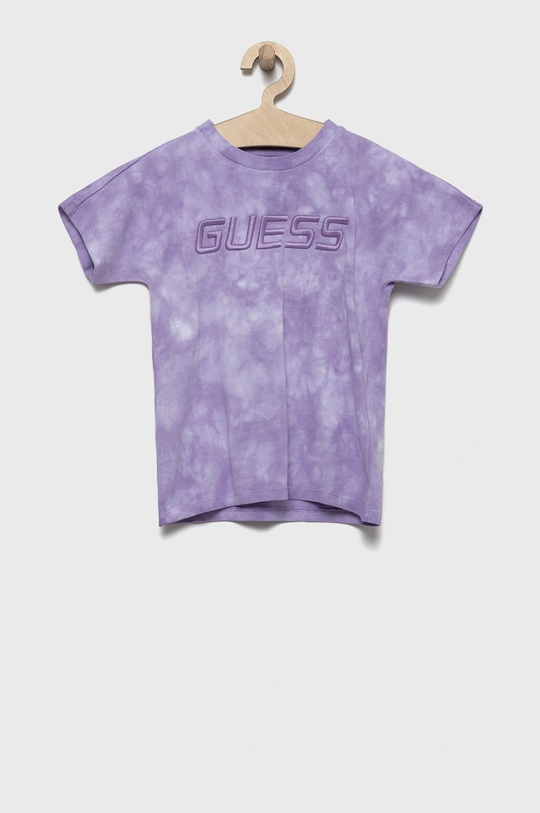 μωβ Παιδικό βαμβακερό μπλουζάκι Guess Για κορίτσια