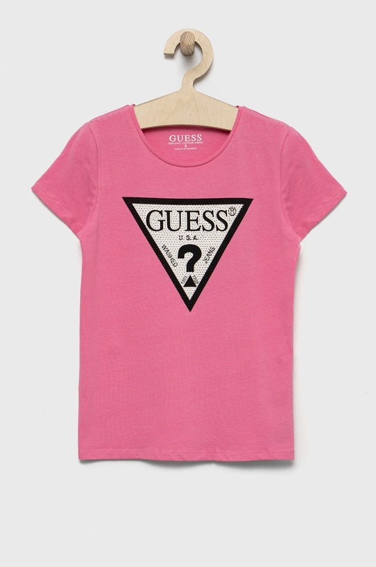 ροζ Παιδικό μπλουζάκι Guess Για κορίτσια