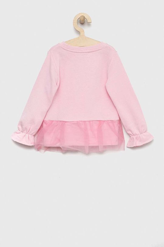 Dětská bavlněná mikina Guess pastelově růžová