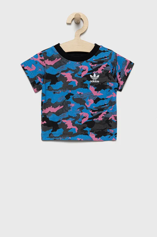 барвистий Дитяча бавовняна футболка adidas Originals Для дівчаток