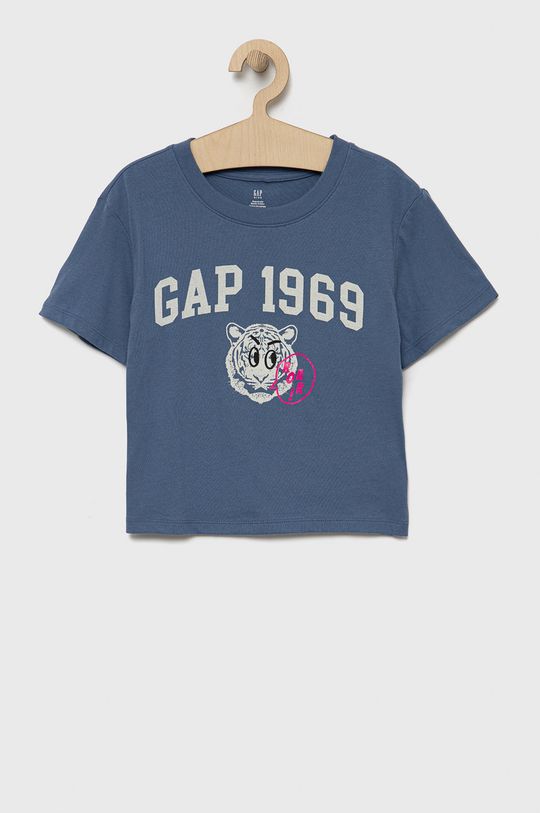 niebieski GAP t-shirt bawełniany dziecięcy Dziewczęcy