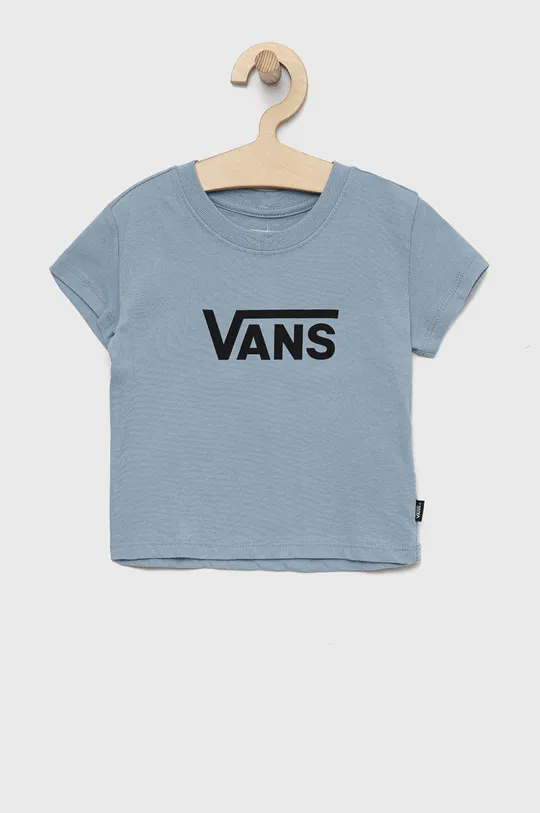 блакитний Дитяча бавовняна футболка Vans Для дівчаток