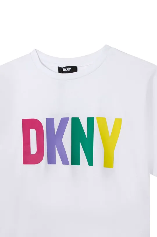 λευκό Παιδικό βαμβακερό μπλουζάκι DKNY