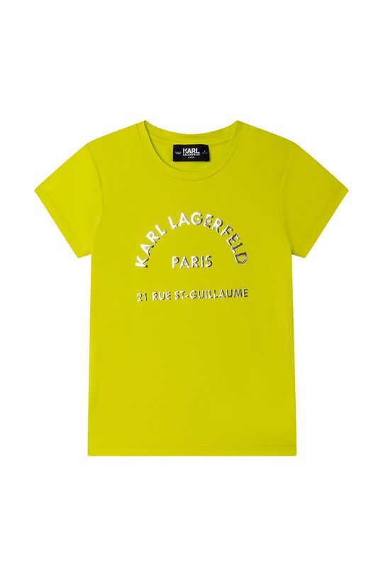 żółto - zielony Karl Lagerfeld t-shirt dziecięcy Dziewczęcy