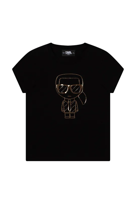 czarny Karl Lagerfeld t-shirt dziecięcy Dziewczęcy