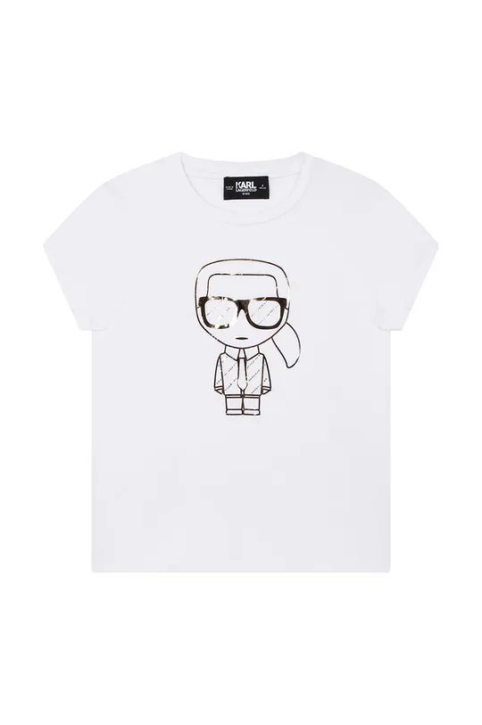 biały Karl Lagerfeld t-shirt bawełniany dziecięcy Dziewczęcy