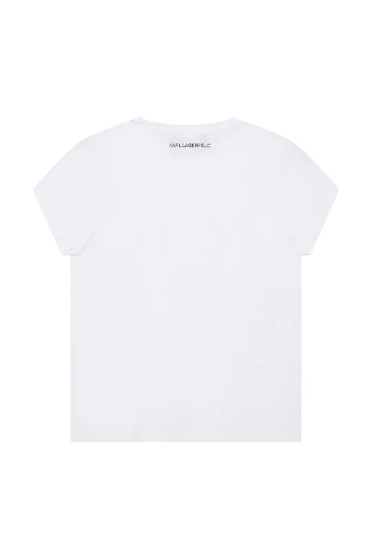 Παιδικό βαμβακερό μπλουζάκι Karl Lagerfeld λευκό