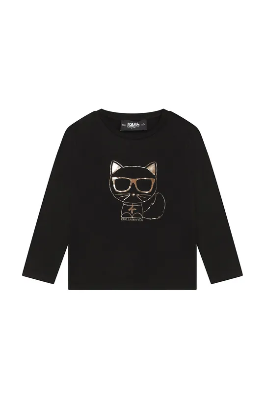 čierna Detské tričko s dlhým rukávom Karl Lagerfeld Dievčenský