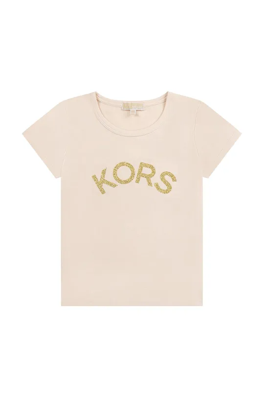 бежевий Дитяча бавовняна футболка Michael Kors Для дівчаток