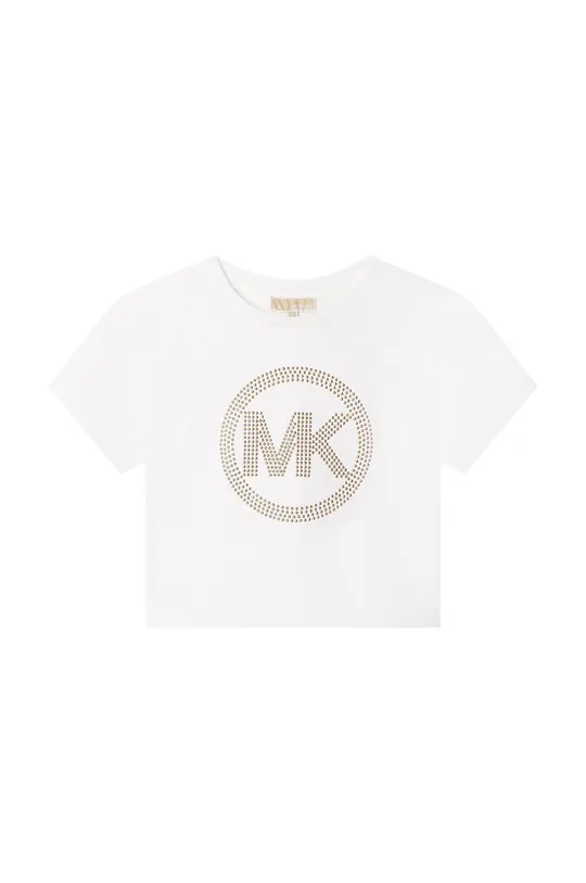 bela Otroška bombažna kratka majica Michael Kors Dekliški