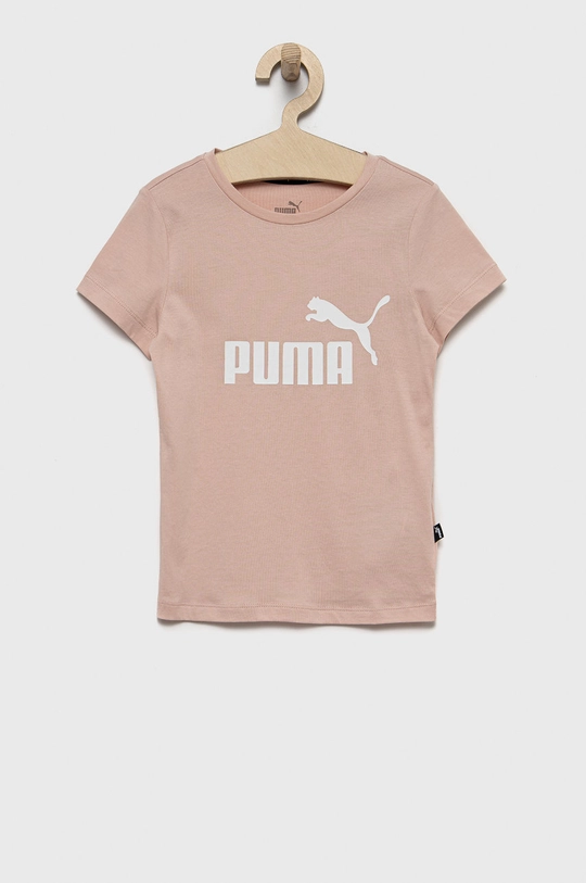 różowy Puma t-shirt bawełniany dziecięcy Dziewczęcy