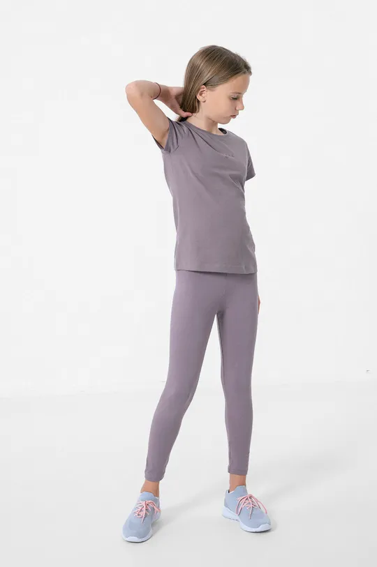 Дитяча бавовняна футболка 4F фіолетовий