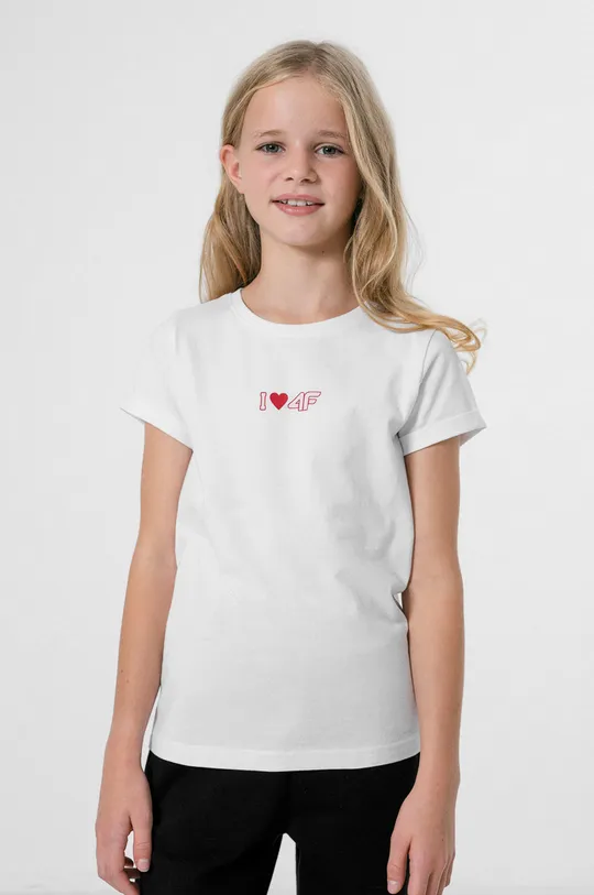 λευκό Παιδικό βαμβακερό μπλουζάκι 4F Για κορίτσια