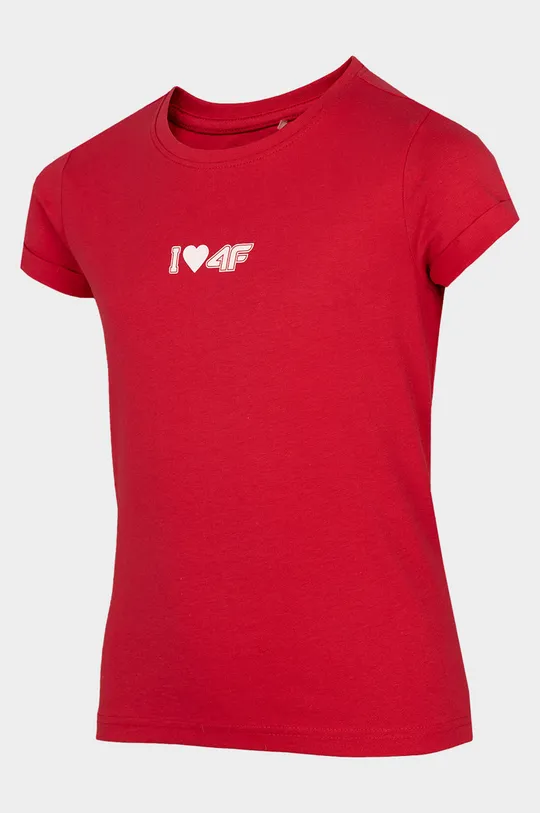 κόκκινο Παιδικό βαμβακερό μπλουζάκι 4F Για κορίτσια