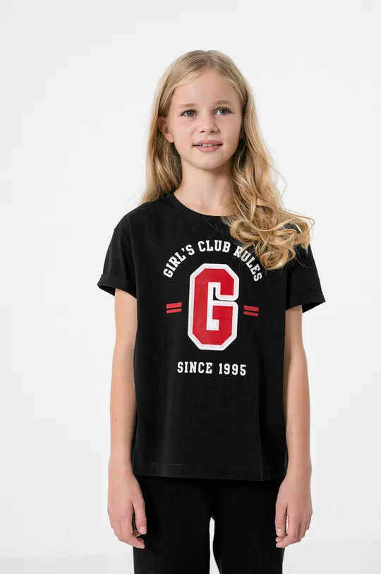 μαύρο Παιδικό βαμβακερό μπλουζάκι 4F Για κορίτσια