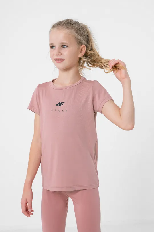 roza Otroška kratka majica 4F Dekliški
