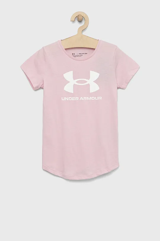 różowy Under Armour t-shirt dziecięcy Dziewczęcy