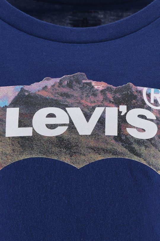 Детска памучна тениска Levi's тъмносин