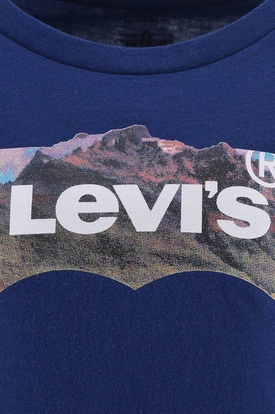 Дитяча бавовняна футболка Levi's темно-синій