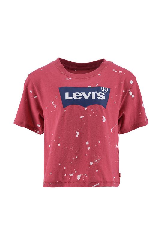 наситеночервен Детска памучна тениска Levi's Момиче