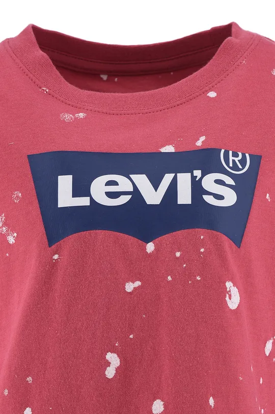 Детская хлопковая футболка Levi's красный