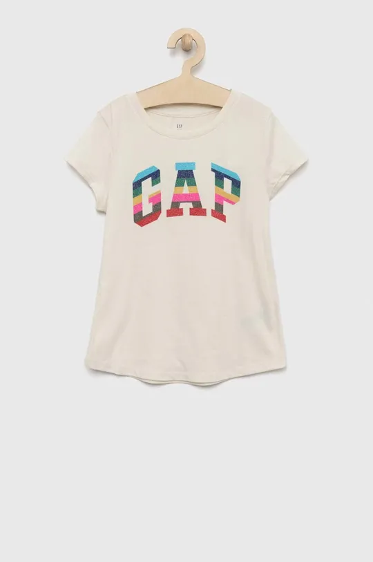 μπεζ Παιδικό βαμβακερό μπλουζάκι GAP Για κορίτσια
