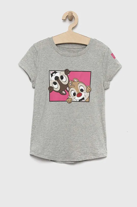 szary GAP t-shirt bawełniany dziecięcy x Disney Dziewczęcy