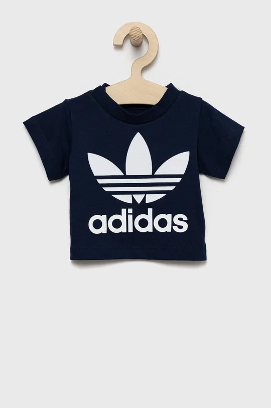 tmavomodrá Detské bavlnené tričko adidas Originals Detský