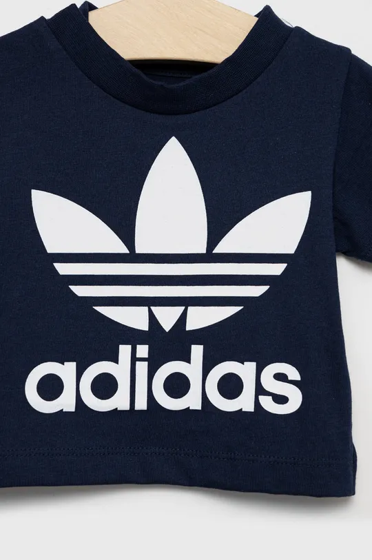 Дитяча бавовняна футболка adidas Originals темно-синій