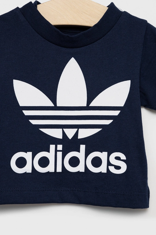 Παιδικό βαμβακερό μπλουζάκι adidas Originals σκούρο μπλε