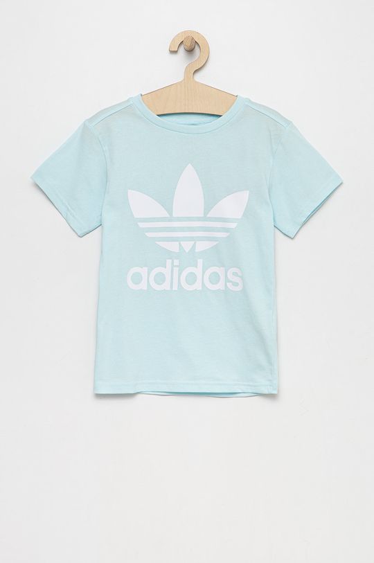 světle tyrkysová Dětské bavlněné tričko adidas Originals HS8864 Dětský