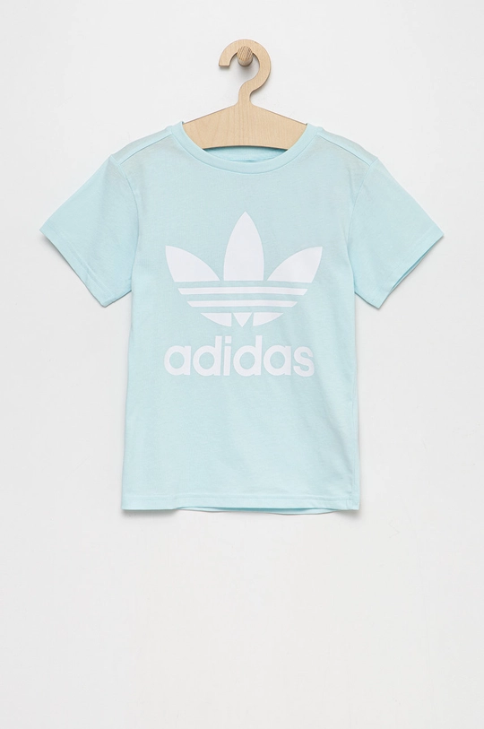 tyrkysová Detské bavlnené tričko adidas Originals HS8864 Detský