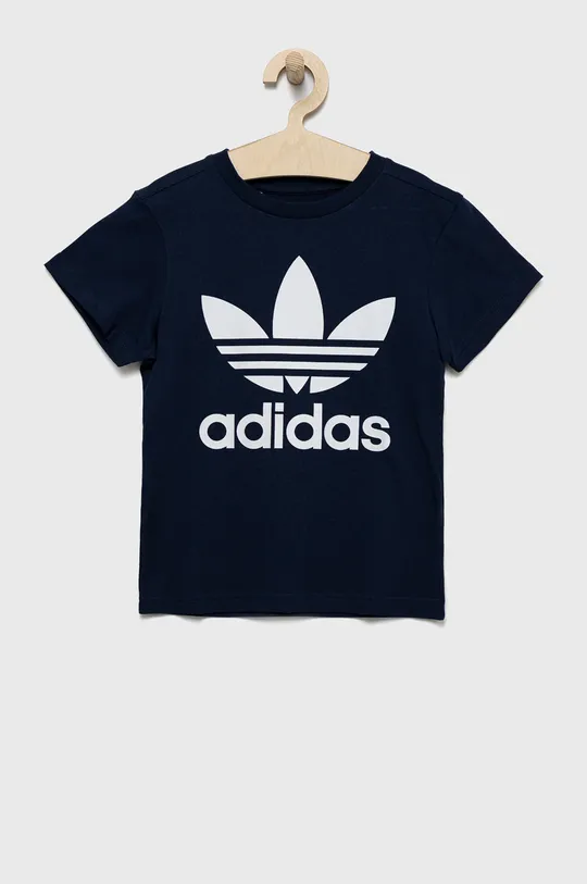 tmavomodrá Detské bavlnené tričko adidas Originals Detský