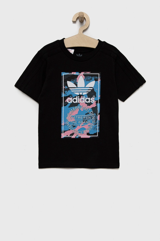 чёрный Детская хлопковая футболка adidas Originals Детский