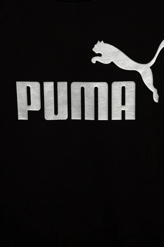 črna Otroška bombažna kratka majica Puma