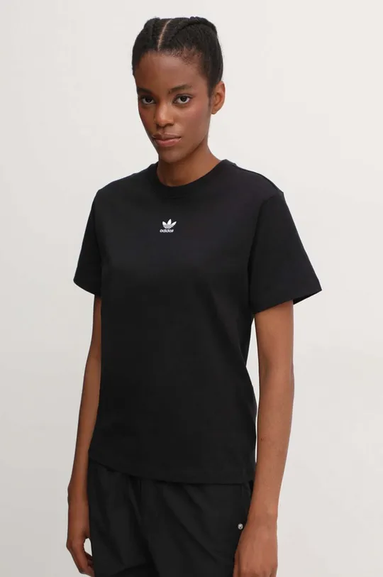 czarny adidas Originals t-shirt bawełniany dziecięcy Tee Regular Damski
