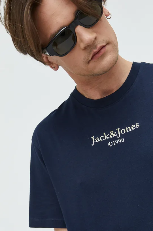 σκούρο μπλε Βαμβακερό μπλουζάκι Jack & Jones