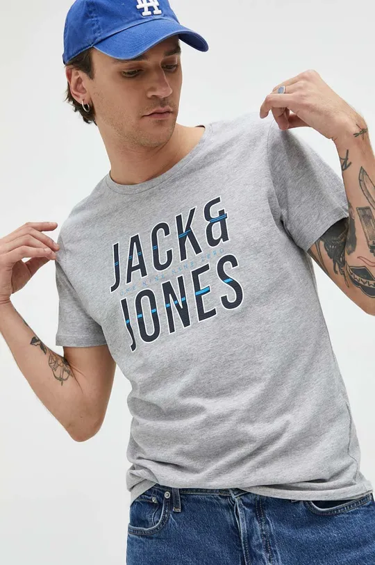 szary Jack & Jones t-shirt Męski