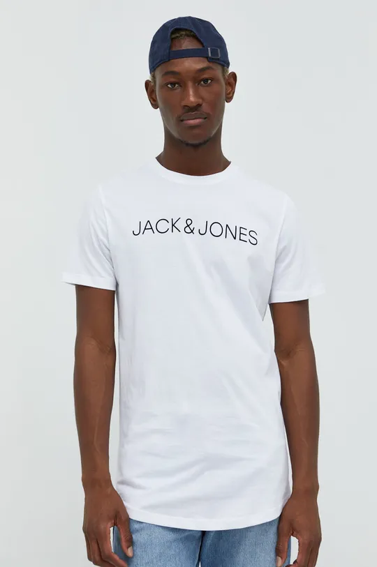 biały Jack & Jones t-shirt bawełniany Męski
