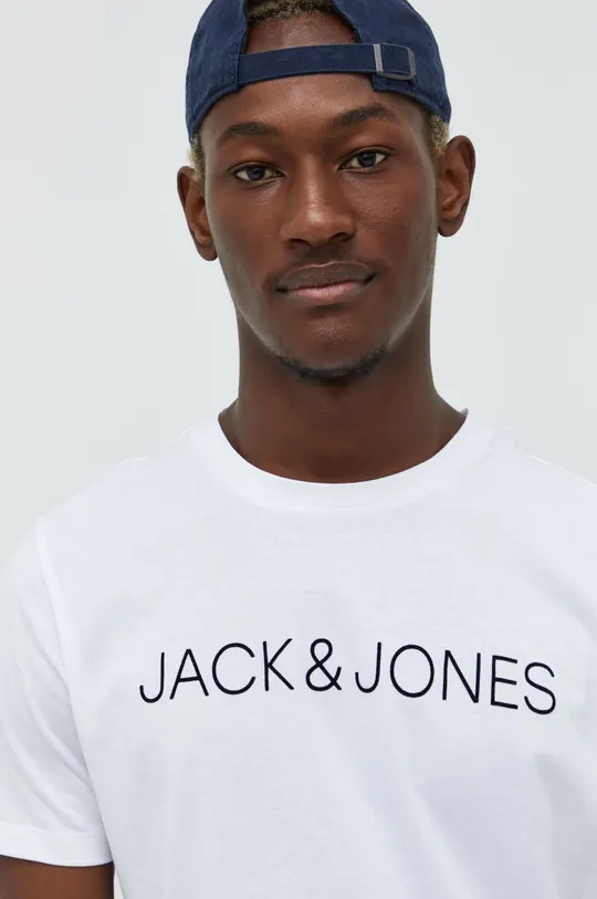 λευκό Βαμβακερό μπλουζάκι Jack & Jones