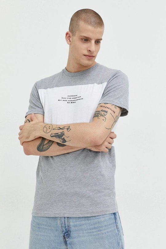 szary Jack & Jones t-shirt bawełniany Męski