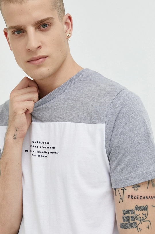 szary Jack & Jones t-shirt bawełniany